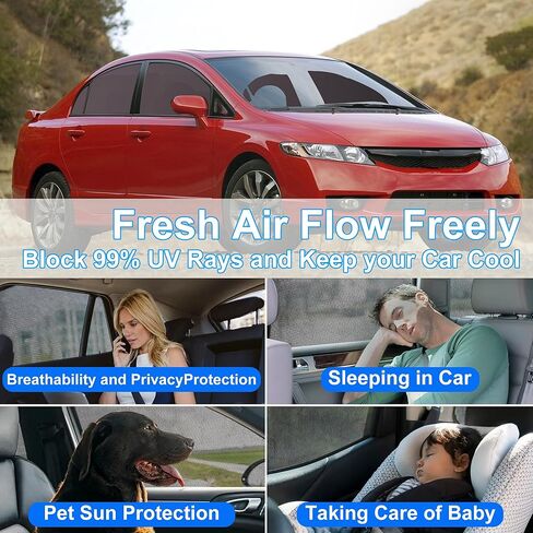 Front Side Half Window Shade Foldable Custom Fit for 2006–2011 Hon-da Civic Car Window Shades for Side Window Sun Shade UV Protection Heat Insulation for Camping Sleeping 4PCS in Saudi Arabia