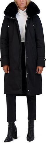 سترة Anorak المنتفخة ثقيلة الوزن للسيدات من Kenneth Cole مع بطانة داخلية مبطنة وياقة من الفرو الصناعي in Saudi Arabia