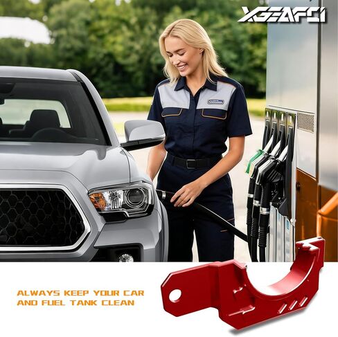 حامل غطاء الغاز لسيارة Toyota Tacoma 2016-2023، حامل باب وقود ألومنيوم متين ممتاز، سهل التركيب، ملاءمة آمنة (أحمر) in Kuwait