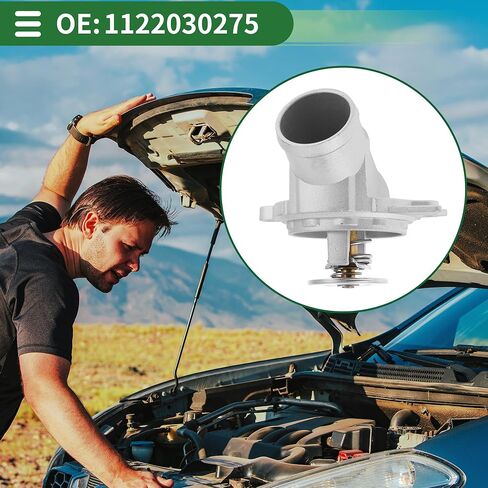Motoforti سيارة ترموستات المحرك المبرد مبيت تجميع الحرارة لمرسيدس بنز C240 ​​E320 E500 سبائك الألومنيوم رقم 1122030275 in Saudi Arabia