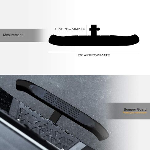 Stehlen 733469495314 Universal 3 'أسود مقطورة سحب جبل خلفي عقبة خطوة بار واقي حماية لـ 2 "x 2" سحب أنبوب الاستقبال in Kuwait