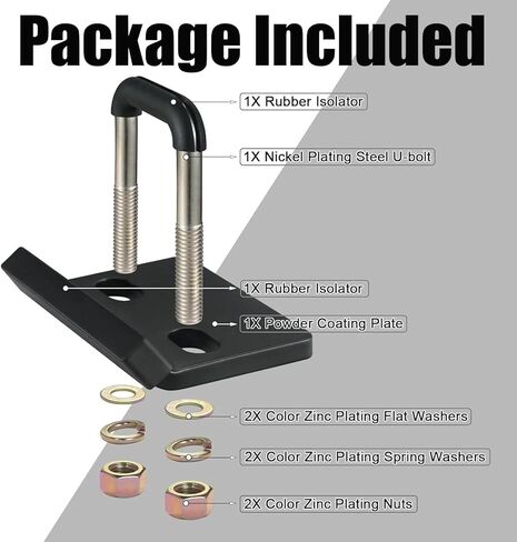 أداة ربط شديدة التحمل مضادة للخشخشة، متوافقة مع 1-1/4 و2 بوصة، مع عوازل مطاطية in Kuwait