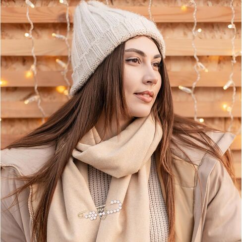 4 Pieces Pearl Brooch Pins, Faux Crystal Decorative Safety Pins for Clothing Sweater Shawl Pin and Brooches Pearl Safety Pin for Women Dress Pants Scarf Skirt Cardigan Collar in Saudi Arabia