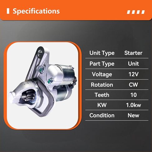 Starter Motor Replacement for Nissan Sentra 1.6L1.8L2.0L 07-19, for Versa1.8L 07-12, for NV200 2.0L13-21, for Juke 11-17,for Cube 09-14,for Chevrolet City Express 2.0L,-Replace#S114-902,17982,19317693 in Saudi Arabia