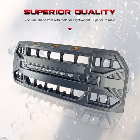 استبدال الشواية الأمامية لـ F150 2015 2016 2017، شبكة المصد الأمامي باللون الأسود غير اللامع مع أضواء الطرق الوعرة in Kuwait