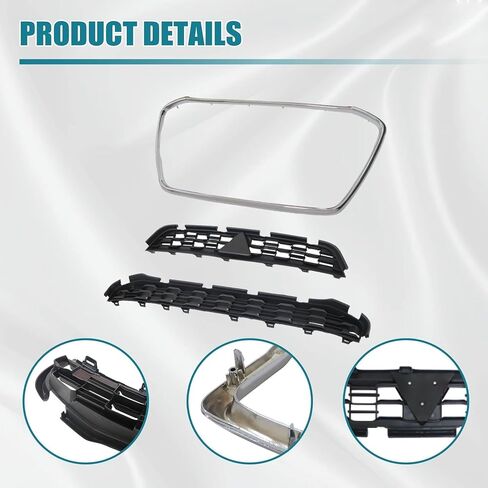 GXARTS Black Chrome Upper Front Bumper Grille 6402A276 Compatible with Mitsubishi Outlander Sport ASX RVR 2013 2014 2015 in Saudi Arabia