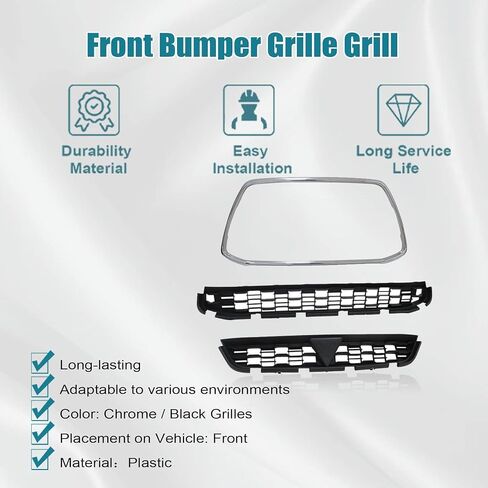 GXARTS Black Chrome Upper Front Bumper Grille 6402A276 Compatible with Mitsubishi Outlander Sport ASX RVR 2013 2014 2015 in Saudi Arabia