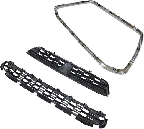 GXARTS Black Chrome Upper Front Bumper Grille 6402A276 Compatible with Mitsubishi Outlander Sport ASX RVR 2013 2014 2015 in Saudi Arabia