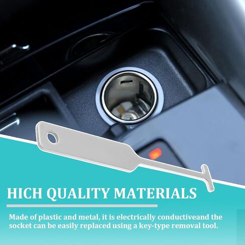 Car Cigarette Lighter Socket, OEM#56457 Vehicle Power Outlet Cigarette Socket with Removal Tool, Auto Lighter Plug Base Adapter Repair Kit, Compatible with Sierra Rainier Alero in Saudi Arabia