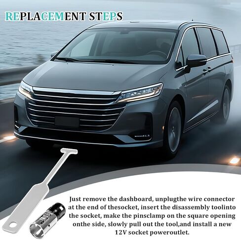 Car Cigarette Lighter Socket, OEM#56457 Vehicle Power Outlet Cigarette Socket with Removal Tool, Auto Lighter Plug Base Adapter Repair Kit, Compatible with Sierra Rainier Alero in Saudi Arabia