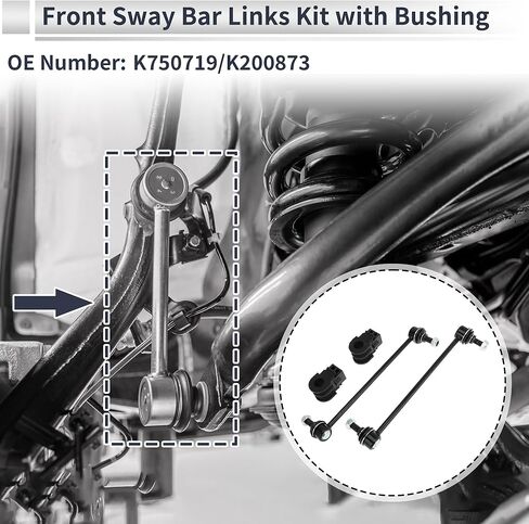 Front Stabilizer Bar Links with 2 Pcs Bushing for Nissan Sentra 2014-2018 Sway Bar Link Kits No.K750719/K200873 1 Set in Saudi Arabia