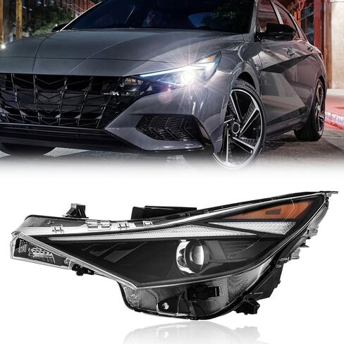 مجموعة المصابيح الأمامية TODO متوافقة مع 2021 2022 Hyundai Elantra، مصباح أمامي للسائق الأيسر لـ 92101-AB000 HY2502247، مجموعة هالوجين مع مصابيح متضمنة in Saudi Arabia