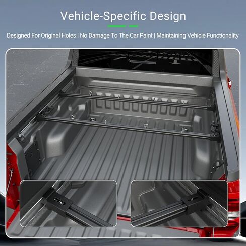 رف سرير الشاحنة متوافق مع 2022-2026 Ford Maverick Cargo Bar Cargo Support 2PCS بديل لملحقات Ford Maverick 2022-2026 in Saudi Arabia
