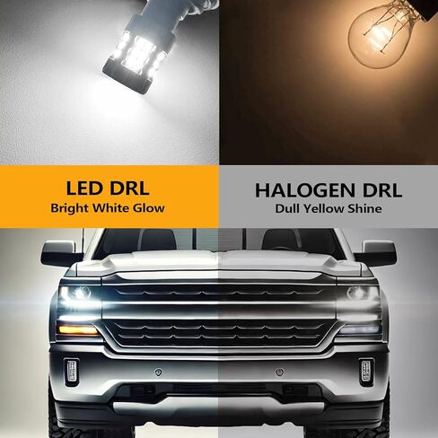 3157 LED Daytime Running Light Bulbs Compatible For Chevy Silverado 1500 2500 3500 1999-2006, 4114 Bulb, White Light, Plug and Play, Pack of 2 in Kuwait