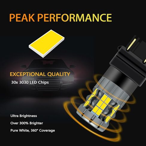 3157 LED Daytime Running Light Bulbs Compatible For Chevy Silverado 1500 2500 3500 1999-2006, 4114 Bulb, White Light, Plug and Play, Pack of 2 in Kuwait