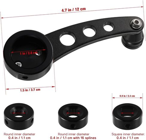 Veemoon 1 نافذة السواعد مجموعة مقبض نافذة السيارة سبائك الألومنيوم نافذة كرنك مقبض عالمي نافذة السيارة مقبض استبدال الباب الملحقات- نافذة بابية مقبض كرنك (4.3 × 1.7 × 1.46 بوصة) in Kuwait