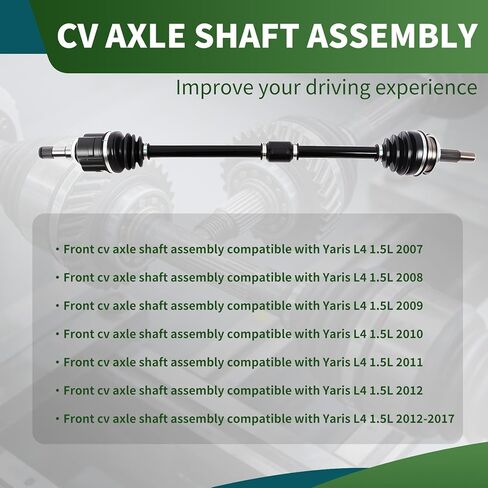 2 Pcs CV Axle Shaft Assembly Kit Compatible with Yaris 2007-2017 1.5L L4, Front Left Long & Right Short Axles with M22×1.5 Axle Nuts, Replaces 434100D520 4342052210 NCV69451 NCV69452 in Saudi Arabia