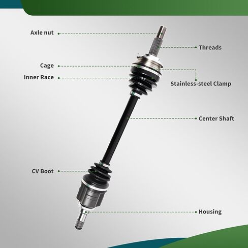 2 Pcs CV Axle Shaft Assembly Kit Compatible with Yaris 2007-2017 1.5L L4, Front Left Long & Right Short Axles with M22×1.5 Axle Nuts, Replaces 434100D520 4342052210 NCV69451 NCV69452 in Saudi Arabia