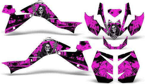 ATV Graphics kit Sticker Decal Compatible with Suzuki LT-Z400 QuadSport 2009-2016 - Reaper V2 Pink in Kuwait