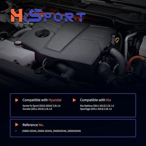 مجموعة مبيت منظم حرارة مبرد المحرك HiSport 25600-2G545 25600-2G540 متوافقة مع Hyundai Sonata 2011-2014 Santa Fe Sport 2013-2014 لكيا أوبتيما 2011-2013 سبورتاج 2011-2013 2.0L L4 in Saudi Arabia