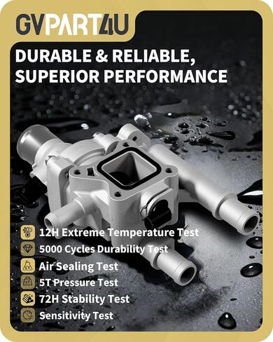 Upgraded Aluminum Engine Coolant Thermostat Housing Assembly with Gasket & Sensor -Fit for Chevrolet Cruze 2011-2016, Sonic 2012-2018, Trax 2013-2020, 1.6L &1.8L, Replace 25199824 25192228 in Kuwait