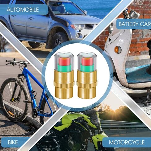 12Pcs Car Tire Pressure Monitor Valve Stem Caps, 2.4Bar 36PSI Tire Pressure Monitor Sensor Indicator Tire Pressure Monitoring Caps Universal with 3-Color Eye Alert for Cars Motorcycles Bicycles in Saudi Arabia