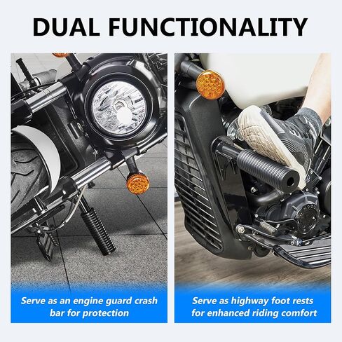Motorcycle Engine Guard Crash Bars Falling Protectors Highway Foot Rests for Indian Scout Bobber 2015-2024 Accessories(Glossy Black Style) in Saudi Arabia