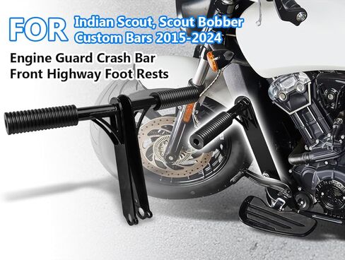 Motorcycle Engine Guard Crash Bars Falling Protectors Highway Foot Rests for Indian Scout Bobber 2015-2024 Accessories(Glossy Black Style) in Saudi Arabia