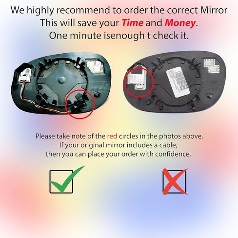 EAP Driver Side Mirror Glass Compatible with Dodge Challenger 2008-2023, Heated with Blind Spot, 68252725AB in Saudi Arabia