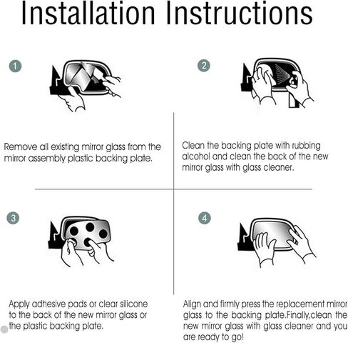 RH Right Passenger Side Mirror Glass Replacement fit for 1990-2000 Chevy GMC C1500 C2500 C3500 K1500 K2500 K3500 Pickup Truck Tahoe Blazer Jimmy Yukon Flat Glass with Adhesives No Heated in Kuwait