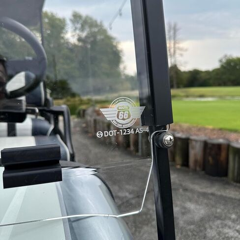 RM Cart Route 66 AS4 DOT-Approved Golf Cart Windshield | Fits EZGO TXT 2014 & Up | 5mm Premium Durable Acrylic, Fold-Down Clear Design | Direct-Fit, Non-Fade & Shatter Resistant in Kuwait