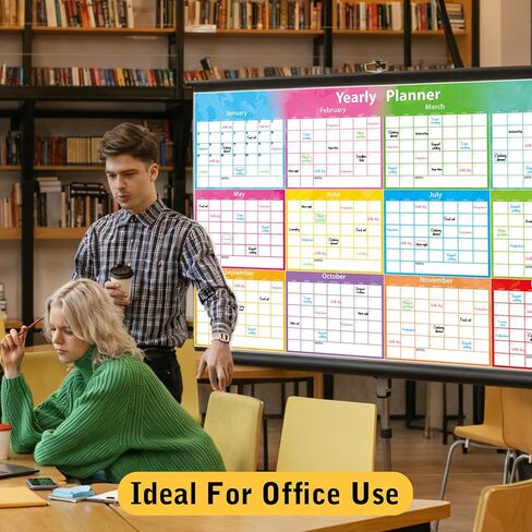 Large Wall Calendar Dry Erase 59x37 Inch,MoShining, 2026 Calendar,Yearly Planner 2026-2027 For Office Home Watercolor Wall Planner With Pen and Eraser Fold in Kuwait