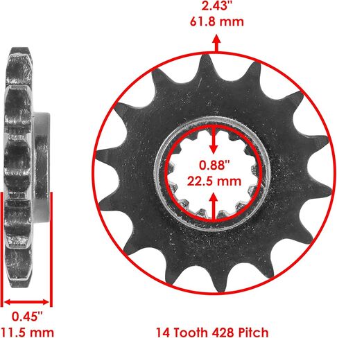 Caltric Front and Rear Sprockets Kit Compatible with Kawasaki KLX125 2003 2004 2005 2006 in Saudi Arabia