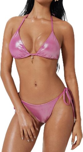 SUUKSESS Women Sexy High Waisted Bikini Sets Halter String 2 Piece Swimsuits in Kuwait