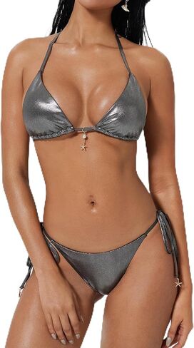 SUUKSESS Women Sexy High Waisted Bikini Sets Halter String 2 Piece Swimsuits in Kuwait