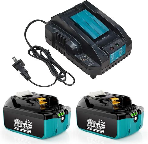 2 حزمة 6.0Ah بطاريات استبدال ليثيوم أيون متوافقة مع بطارية ماكيتا 18 فولت BL1860B BL1850B BL1840B BL1830B BL1815B LXT400 in Kuwait