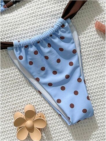 GORGLITTER Women's Polka Dots Bikini Set Cute Halter Triangle High Cut Thong Swimsuit Cheeky 2 Piece Bathing Suit in Saudi Arabia