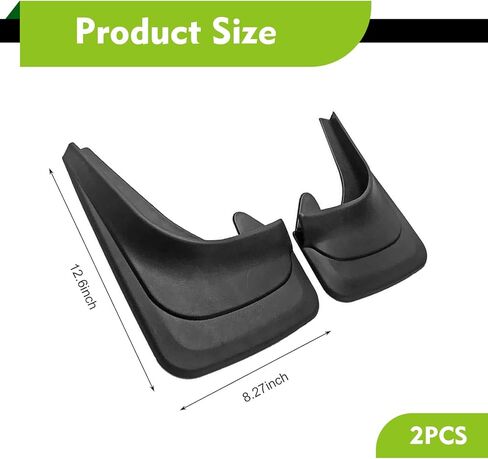 2 PCS Car Mud Flaps, Splash-proof Scratch-Resistant Rubber Tire Mud Guards, 8.86" x 12.6" Wheel Fender Protector, Universal for Cars SUVs Trucks (Black) in Saudi Arabia