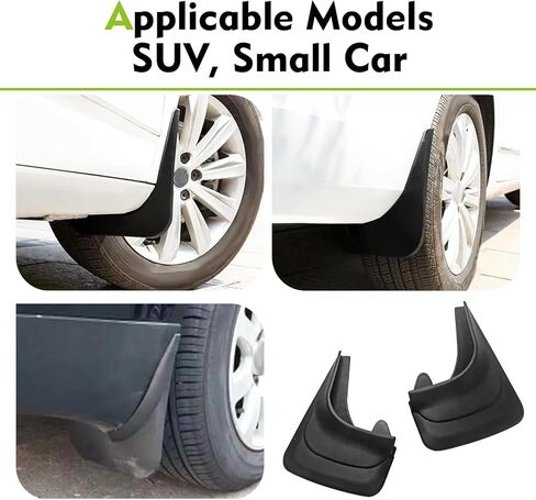 2 PCS Car Mud Flaps, Splash-proof Scratch-Resistant Rubber Tire Mud Guards, 8.86" x 12.6" Wheel Fender Protector, Universal for Cars SUVs Trucks (Black) in Saudi Arabia