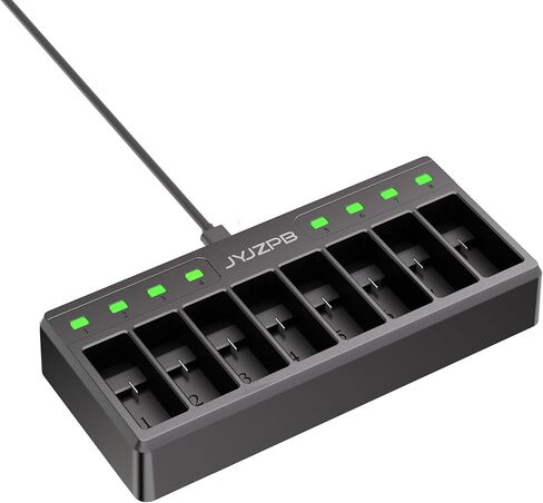 JYJZPB Eight-Slot Fast-Charging Battery Charger, Fully Compatible for GoPro Hero12 GoPro Hero11, GoPro Hero10, GoPro Hero 9 Battery Charger (with Type C Cable) in Kuwait