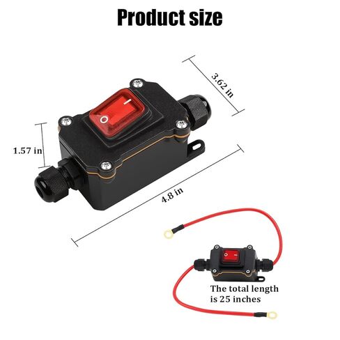 HZEL Car DC 12V Inline Switch, Heavy-Duty Vehicle 25A DPST Two Side On/Off Toggle Switch, Waterproof IP65 Automotive Power Inline Switches, Universal for Motorcycle Sedan RV in Kuwait