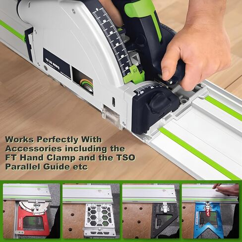 64 بوصة دليل السكك الحديدية 32 بوصة 2 قطعة لFestool، FS-800/2 دليل السكك الحديدية متوافق مع مناشير المسار Festool TS-55/TS-75، الألومنيوم، وشملت الموصلات in Kuwait