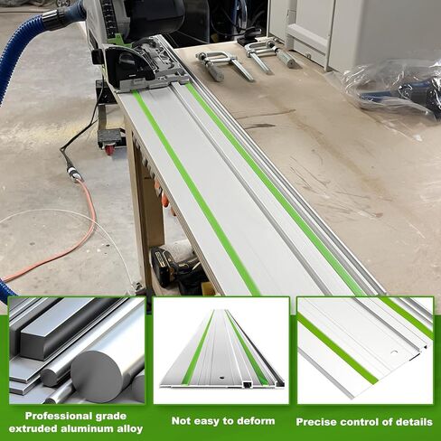 64 بوصة دليل السكك الحديدية 32 بوصة 2 قطعة لFestool، FS-800/2 دليل السكك الحديدية متوافق مع مناشير المسار Festool TS-55/TS-75، الألومنيوم، وشملت الموصلات in Kuwait