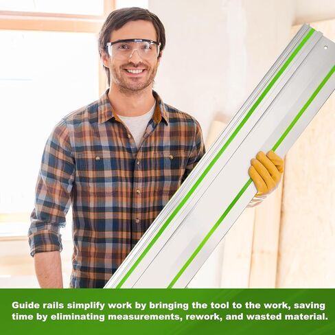 64 بوصة دليل السكك الحديدية 32 بوصة 2 قطعة لFestool، FS-800/2 دليل السكك الحديدية متوافق مع مناشير المسار Festool TS-55/TS-75، الألومنيوم، وشملت الموصلات in Kuwait