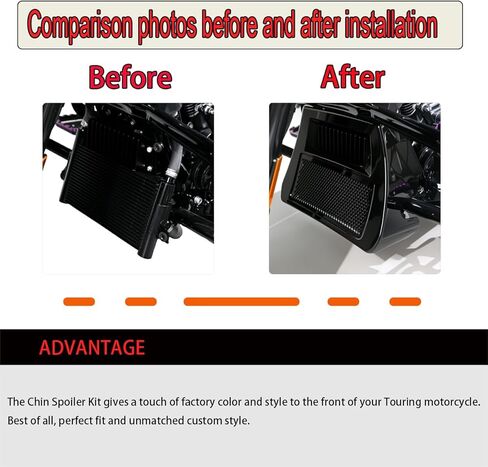 Gloss Black Chin Spoiler Fairing Radiator Cover Compatible for Harley Touring Street Road Glide FLHXSE FLTRXSE 2023 2024 2025 in Saudi Arabia