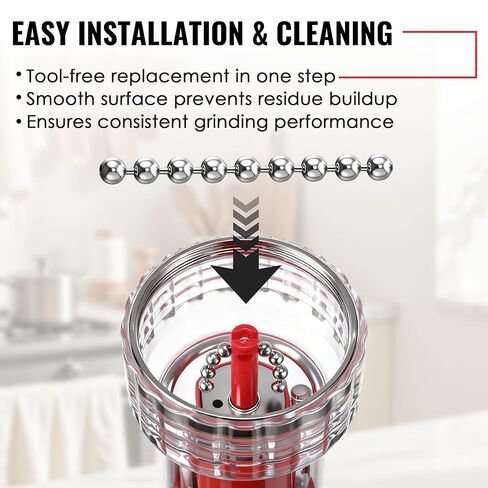 Replacement Chain and Ball Set Compatible with Wakit Grinder RollBotz, Stainless Steel Ball and Chain Assembly for Electric Herb Grinder, Efficient Grinding Replacement Parts Accessories in Kuwait