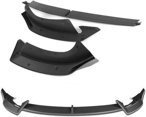 W-POWER, Front Bumper Lip fit for Compatible with 2024-2025 Tesla Model 3, Front Lip Spoiler Body Splitter, WP-Style, Painted Glossy Carbon Fiber ABS in Saudi Arabia