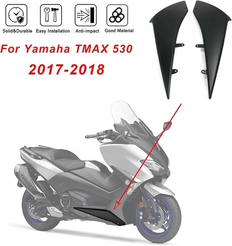 من أجل Yamaha TMAX 530 2017 2018 غطاء مشعاع أمامي سفلي مع مجموعة تركيب الأجهزة، مادة ABS، تركيب خالٍ من اللكم، أسود لامع in Kuwait