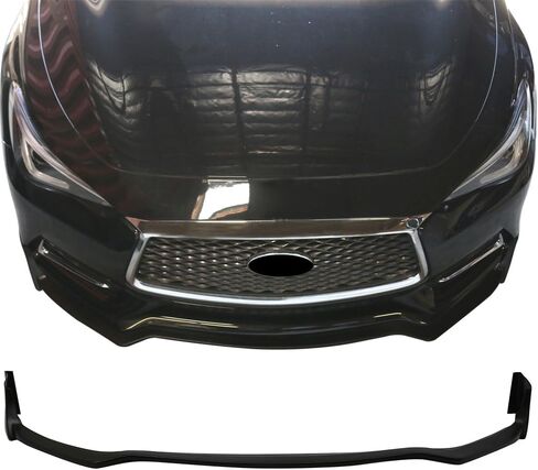 Front Bumper Lip Spoiler Compatible with 2017-2022 Infiniti Q60, S Style Black PU Bodykit Splitter Diffuser Air Dam Chin Diffuser by IKON MOTORSPORTS in Saudi Arabia