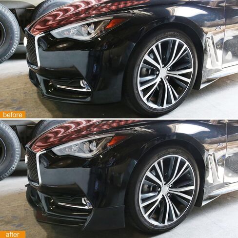 Front Bumper Lip Spoiler Compatible with 2017-2022 Infiniti Q60, S Style Black PU Bodykit Splitter Diffuser Air Dam Chin Diffuser by IKON MOTORSPORTS in Saudi Arabia